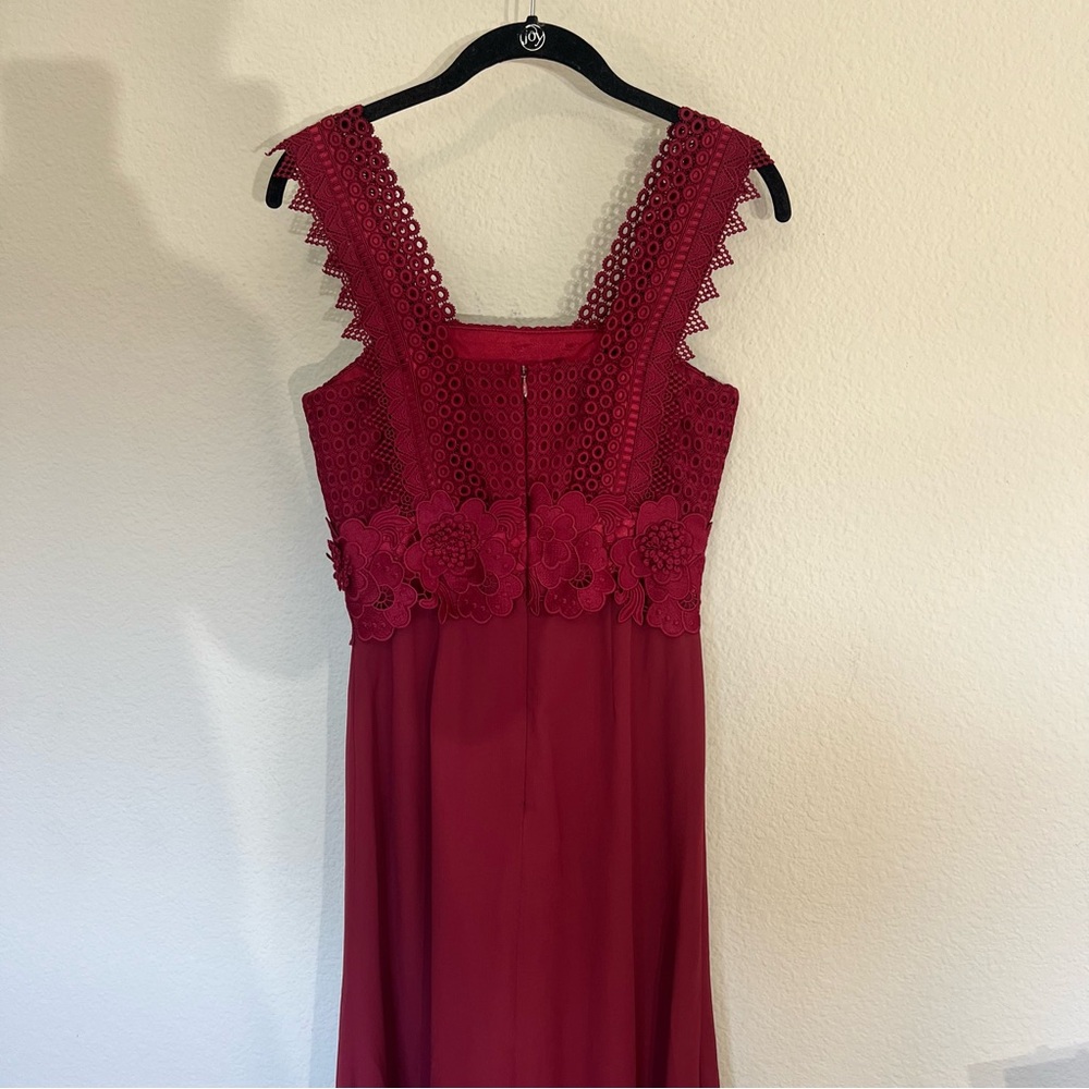 Unitedwood high low Jodie cocktail dress floral lace crochet red cocktail party - Picture 12 of 16